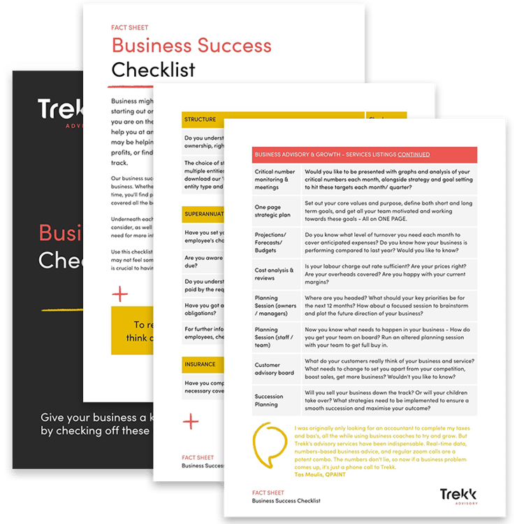 Business Success Checklist | Trekk Advisory Accountants