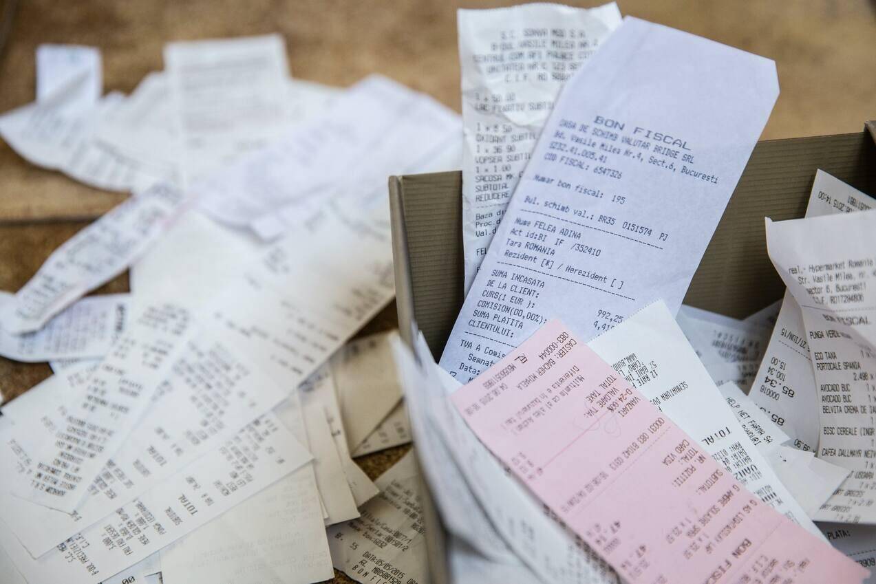 Keeping tax receipts in the box.